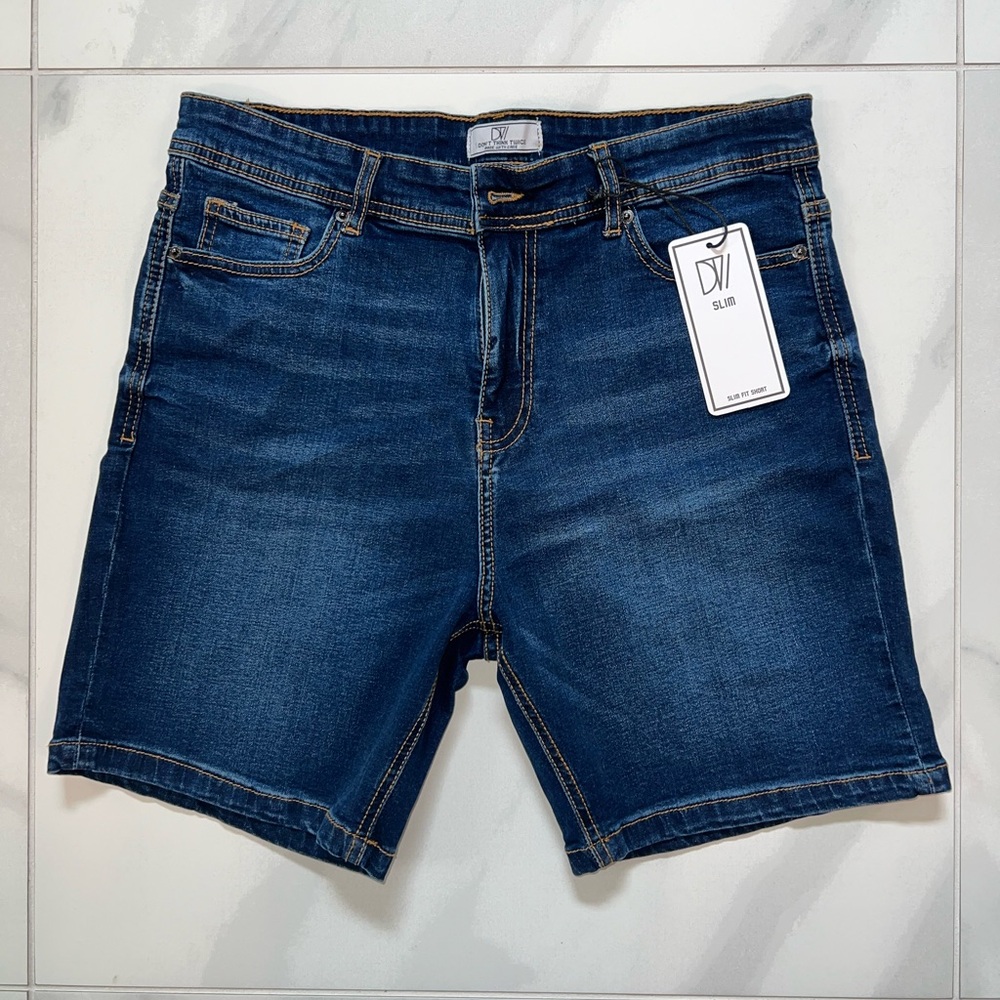 DDT slim fit denim shorts